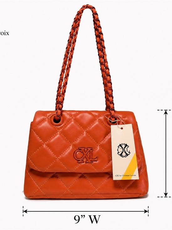 CXL Handbags - 🆕CXL by Christian Lacroix Diamond Quilted Shoulder Bag Rust Designer 9”Wx6”H